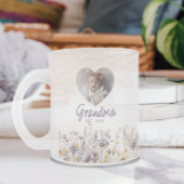 Oma Lila Watercolor Wildblumen & Foto Geschenk Mattglastasse