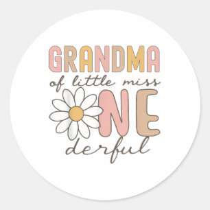 Oma Little Miss Onederful First Birthday Da Runder Aufkleber