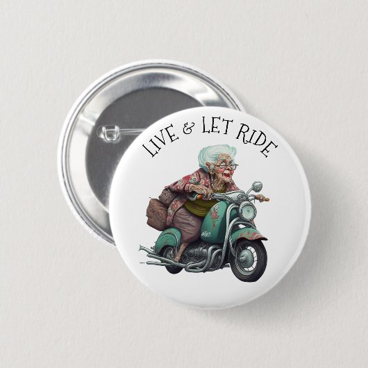 Oma live und Gelassen Motorrad Button (Vorne & Hinten)