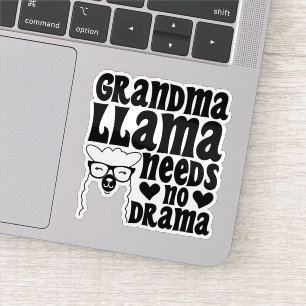Oma Llama braucht kein Drama Niedlich Granny Humor Aufkleber