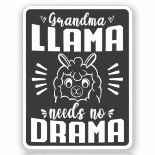 Oma Llama braucht kein Drama Niedlich Llama Geburt Aufkleber