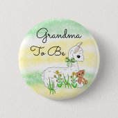 Oma, Llama mit Teddybär zu sein Button (Vorderseite)