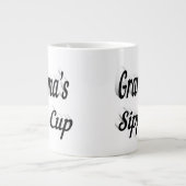 Oma lustige Kaffee Zitat schwarzer Halbtext Jumbo-Tasse (Vorderseite)