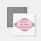 Oma macht jeden Tag etwas Besonderes Magnet (Vorderseite/Rückseite)