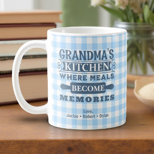 Oma Mahlzeiten werden Erinnerungen Blau Kaffeetasse
