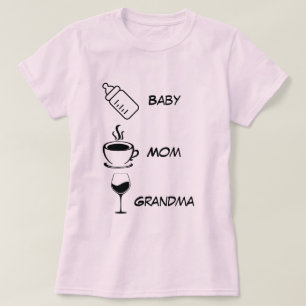 Oma Mama Baby Customize Name Drinks Funny T-Shirt