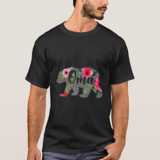 Oma Mama Bear Grandma Gift Floral T-Shirt