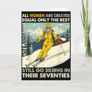 Oma Mama geht immer noch Ski fahren in den Siebzig Karte