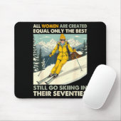 Oma Mama geht immer noch Ski fahren in den Siebzig Mousepad (Mit Mouse)