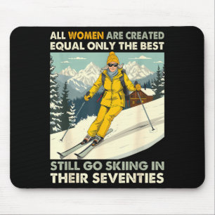 Oma Mama geht immer noch Ski fahren in den Siebzig Mousepad
