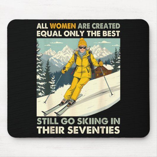 Oma Mama geht immer noch Ski fahren in den Siebzig Mousepad (Vorne)