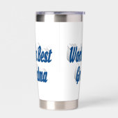 Oma-Meerblauer Typografie Thermobecher (Links)