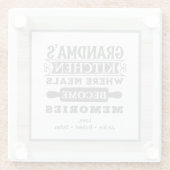 Oma Meetings werden Erinnerungen Glasuntersetzer (Rückseite)