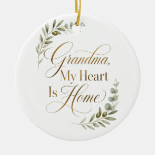 Oma, mein Herz ist zu Hause Keramik Ornament