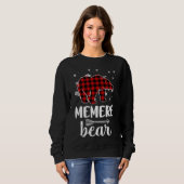 Oma Memere Bear Christmas Pajama Red Kariert Buf Sweatshirt (Vorne ganz)