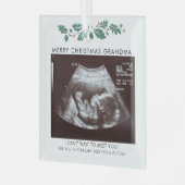 Oma Merry Christmas Pregnancy Ankündigung Ornament Aus Glas (Vorderseite links)