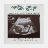 Oma Merry Christmas Pregnancy Ankündigung Ornament Aus Glas (Rückseite)