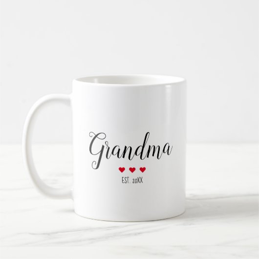 Oma mit 3 Herzen für Großkinder Kaffeetasse (Links)