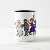Oma mit Cane Leading Conga Line Tasse (Zentrum)
