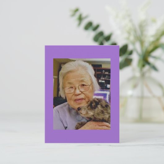 Oma mit Dog Postkarte (Stehend Vorderseite)