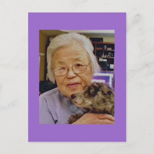 Oma mit Dog Postkarte (Vorderseite)