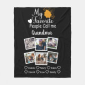 Oma mit Namen und Fotos der Enkel Fleecedecke (Vorderseite)