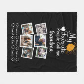 Oma mit Namen und Fotos der Enkel Fleecedecke (Vorderseite (Horizontal))