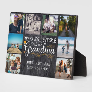 Oma mit Namen und Fotos der Enkel Fotoplatte