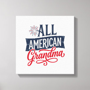 Oma mit patriotischem Feuerwerk-Design_1 Leinwanddruck