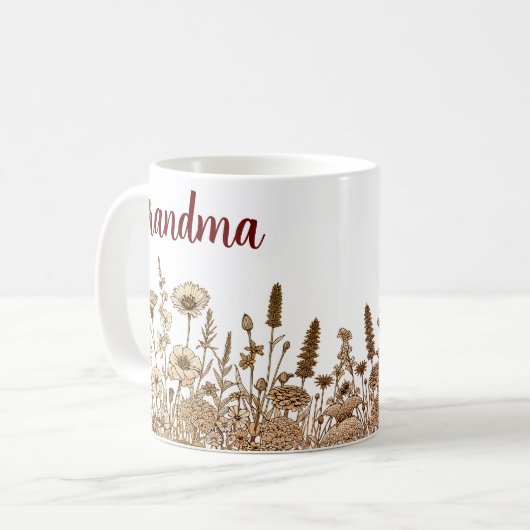 Oma Modern Floral Design Tasse (Vorderseite Links)
