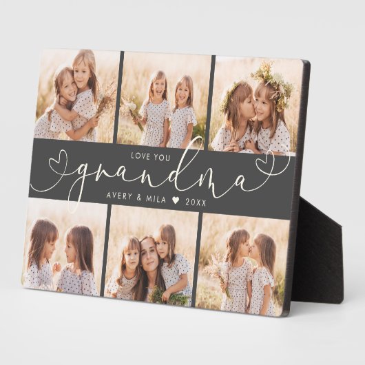 Oma Modern Heart Script Foto Collage Liebe Fotoplatte (Seite)