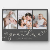 Oma Modern Heart Script Foto Collage Liebe Fotoplatte (Vorderseite)