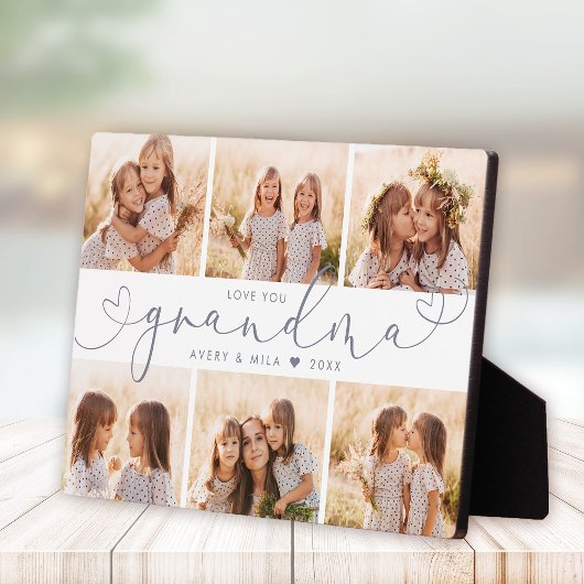 Oma Modern Heart Script Foto Collage Liebe Fotoplatte