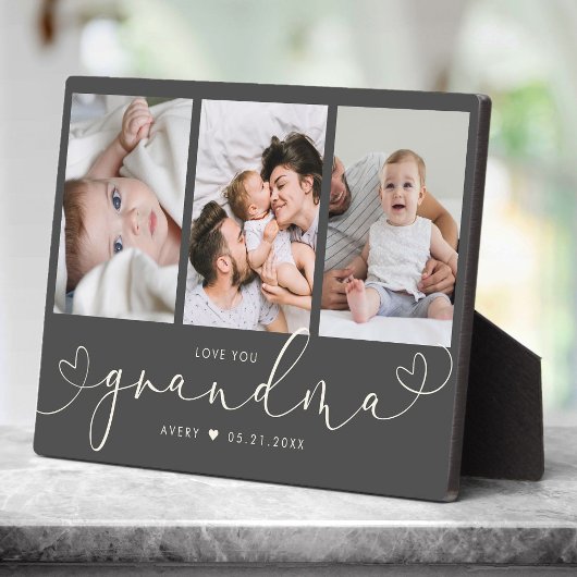 Oma Modern Heart Script Foto Collage Liebe Fotoplatte