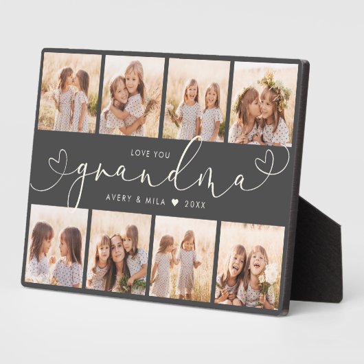 Oma Modern Heart Script Foto Collage Liebe Fotoplatte (Seite)