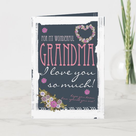 Oma Mother's Day Card trendy und modern Karte (Vorderseite)