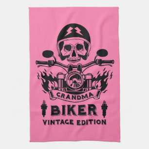 Oma Motorbike Rider Geschirrtuch