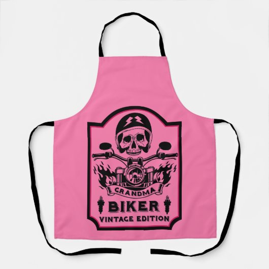 Oma Motorradfahrer Schürze (Vorderseite)