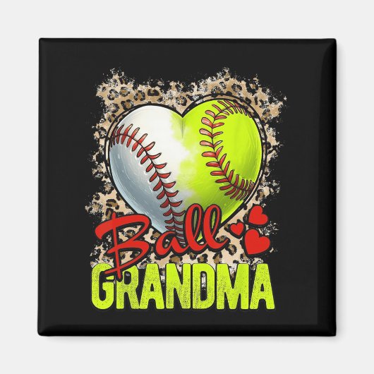 Oma Mütter Day Softball Grandma Baseball Gran Magnet (Vorne)