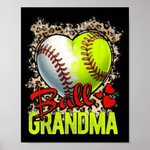 Oma Mütter Day Softball Grandma Baseball Gran Poster
