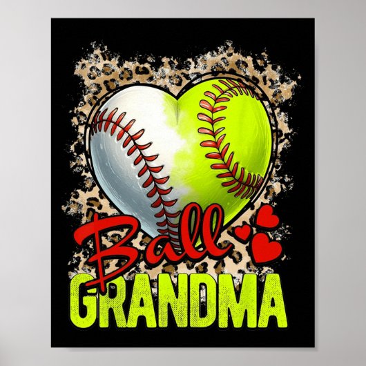 Oma Mütter Day Softball Grandma Baseball Gran Poster (Vorne)