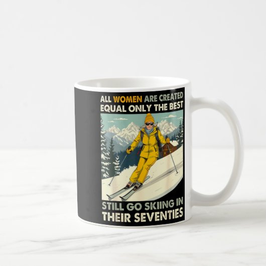 Oma Mutter geht immer noch Ski fahren in den Siebz Kaffeetasse (Rechts)