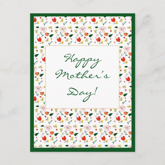 Oma Mutter Tag Pattern Wildblumen Postkarte (Vorderseite)