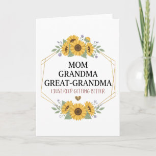 Oma Mutter Urgroßmutter Florales Familien Stolz Karte