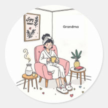 Oma Muttertag Gemütliche Entspannende Illustration