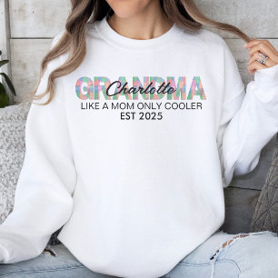 Oma Name Est 2025 Moderne Typografie Sweatshirt