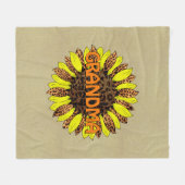 Oma Name oder Text hinzufügen, Leopard Print Sunfl Fleecedecke (Vorderseite (Horizontal))