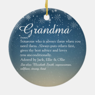 Oma Nan Großmutter Definition Foto Weihnachten Keramik Ornament