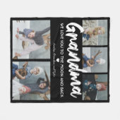 Oma Nana 5 Foto Collage Black Fleecedecke (Vorderseite (Horizontal))