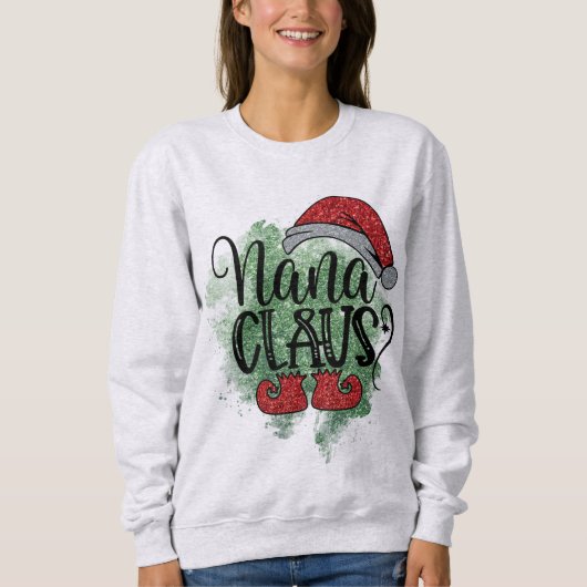 Oma Nana Clause Weihnachtsklause Sweatshirt (Vorderseite)